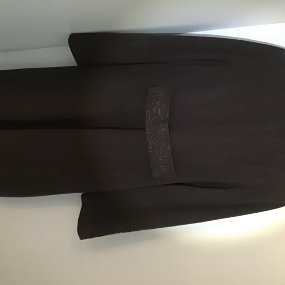 Brown Dress Coat with Embroidery - Picture 2 of 4